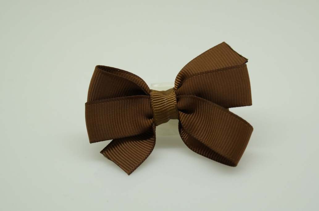 Small pinwheel hair Bow with colors  Brown